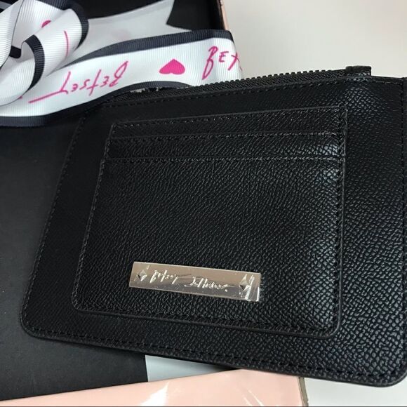 New! Betsey Johnson Gift Set Faux Leather Card Wallet Faux Fur Beanie Hat Bundle - Picture 5 of 9